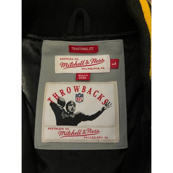 Pittsburgh Steelers Football Varsity Jacket Mitchell & Ness Throwback NFL Size L - Picture 3 of 3